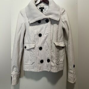 Mango Quilted White Jacket